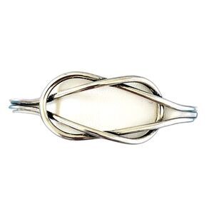 Vintage Beau Sterling Silver Interlocking Cuff Bracelet Minimalist